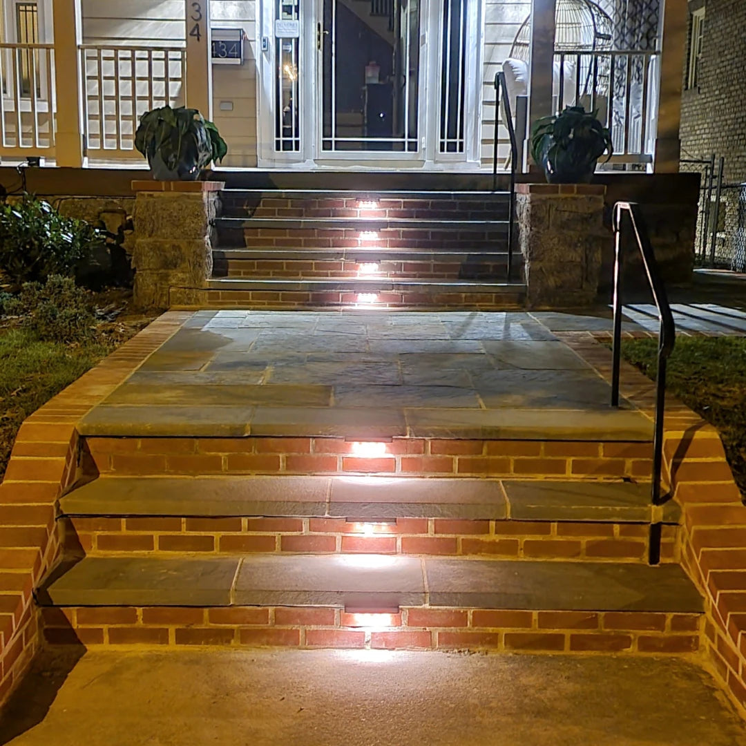 7 Inch LED Hardscape Lights,Retaining Wall Lighting,Low Voltage Paver Lamps,AC/DC 12V IP67 Waterproof 1.5W Outdoor Step Lights