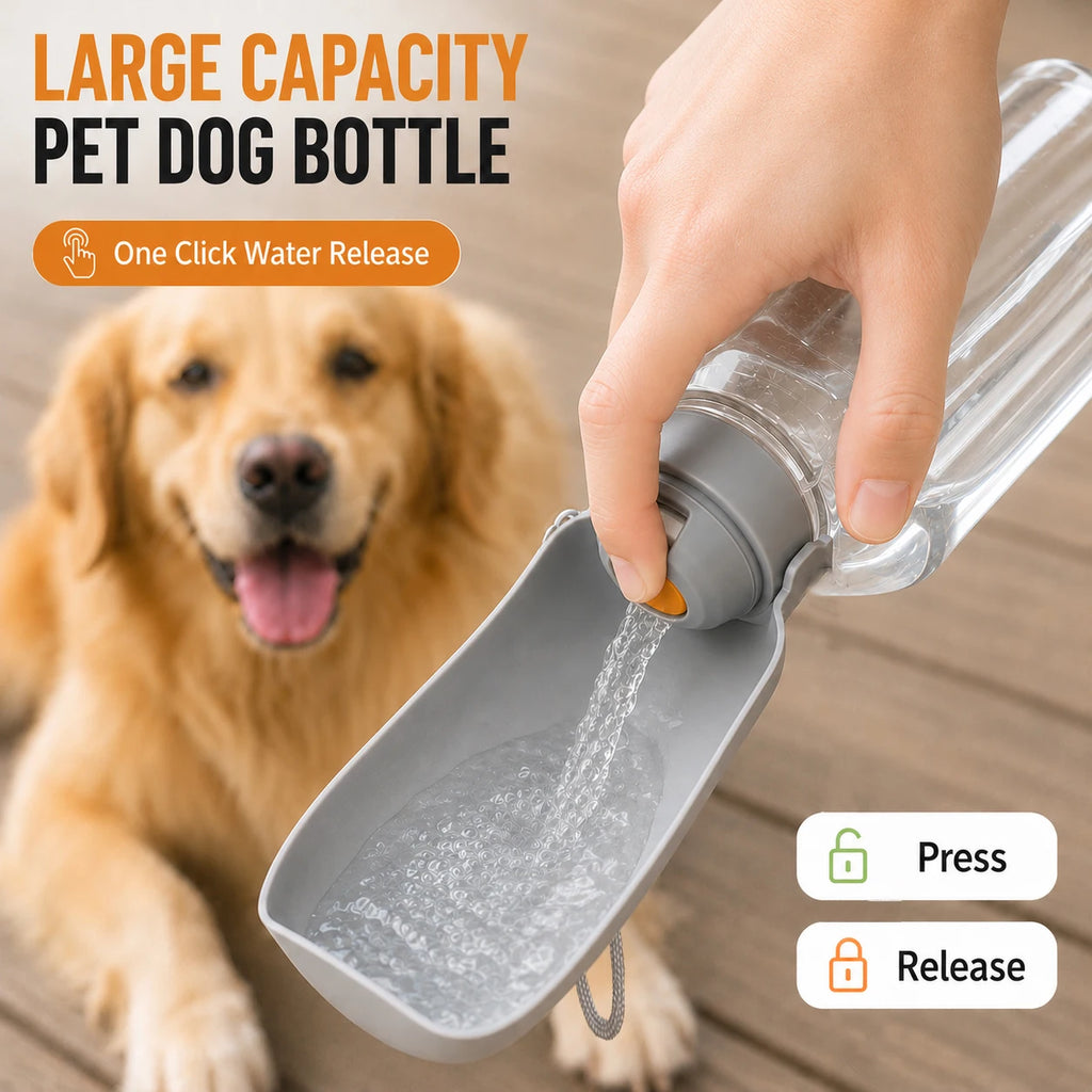 Portable Pet Dog Water Bottle for Small Large Dogs Outdoor Travel Hiking Leakproof Puppy Drinking Large Container Bowls Supplies