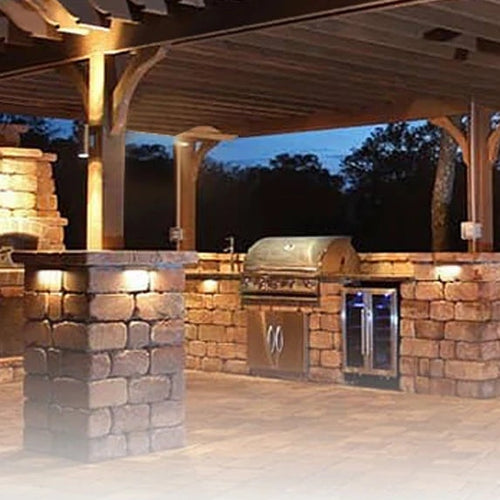 7 Inch LED Hardscape Lights,Retaining Wall Lighting,Low Voltage Paver Lamps,AC/DC 12V IP67 Waterproof 1.5W Outdoor Step Lights